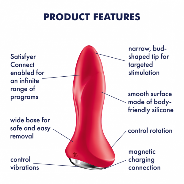 Satisfyer Korek Analny Plug-Rotator Plug 1 Connect App (Red)