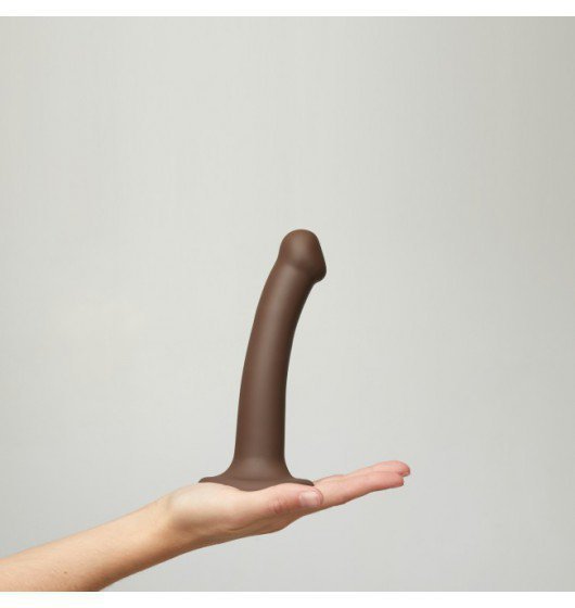 STRAP-ON ME Silicone Bendable Dildo Double Density Chocolate M