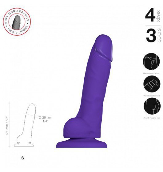STRAP-ON ME Soft Realistic Dildo Purple S