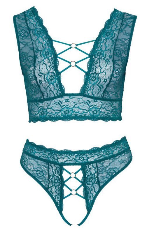 Cottelli Collection Seksowna Bielizna - Bra Set teal 2XL