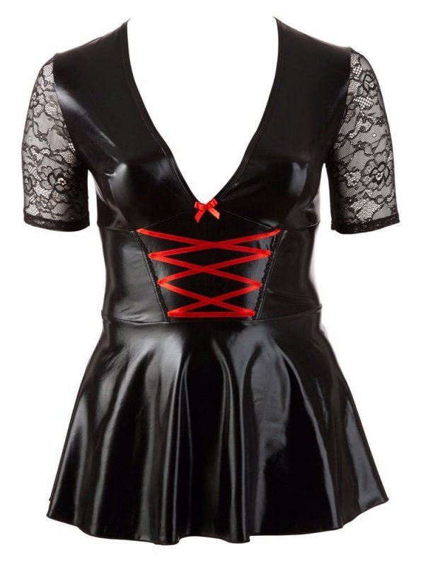 Cottelli Collection Sekswona Sukienka - Dress black/red 3XL
