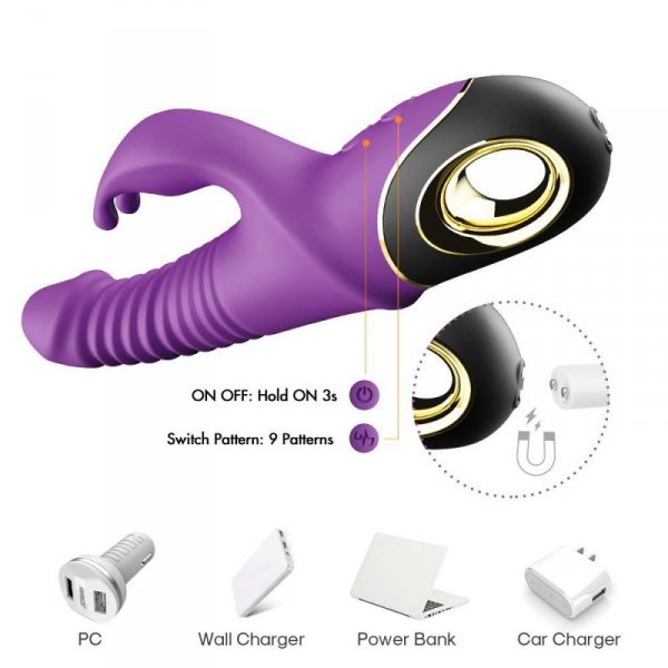 BOSS SERIES Wibrator Króliczek - Zing purple