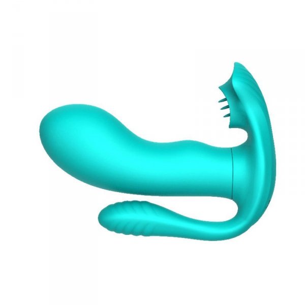 BossSeries Tongue triple Stimulator GREEN-Wibrator do Majtek