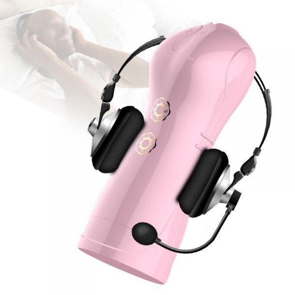 FOX SHOW Masturbator-Vibrating and Flashing Masturbation Cup USB 7+7 Function / Talk Mode (Pink)
