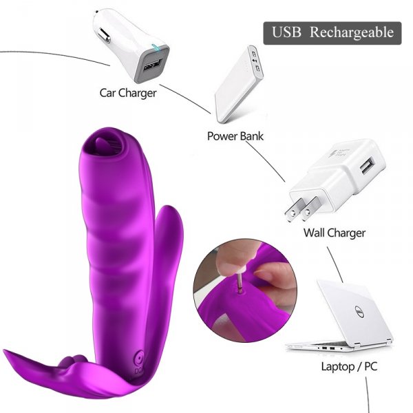 FOX SHOW Masażer do majtek Stymulator-Silicone Panty Vibrator USB 7 Function / Heating