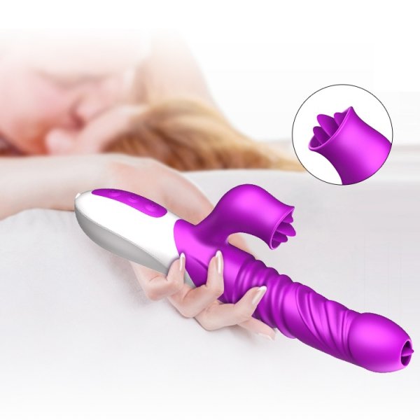 FOX Wibrator punktu G-Silicone Vibrator USB 10 Function and Thrusting Function / Heating