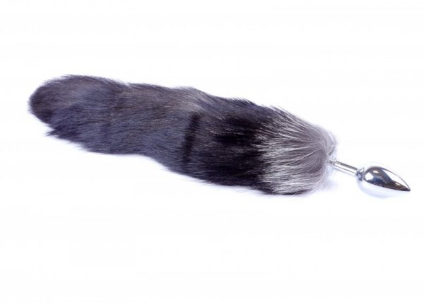 BossSeries Korek Analny -Fox TAIL- Black XXL