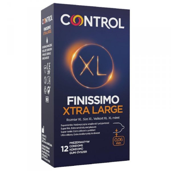 CONTROL  Cienkie Prezerwatywy XXL-Control Finissimo Xtra Large 12&quot;s