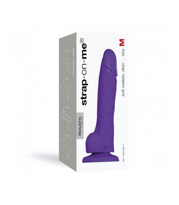 STRAP-ON ME Soft Realistic Dildo Purple M