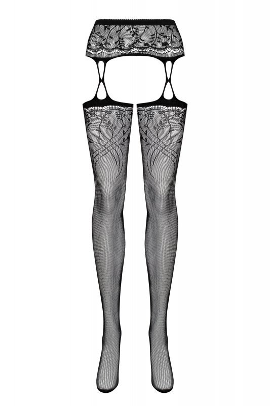 Pończochy + Pas Obsessive Garter stockings czarne S/M/L