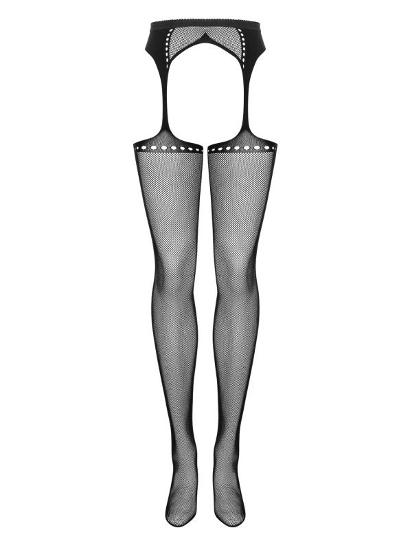 Pończochy + Pas Obsessive Garter stockings czarne S/M/L