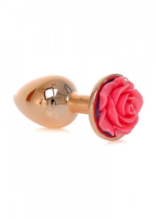 BossSeries Korek Analny-Jewellery Red Gold PLUG ROSE- Pink