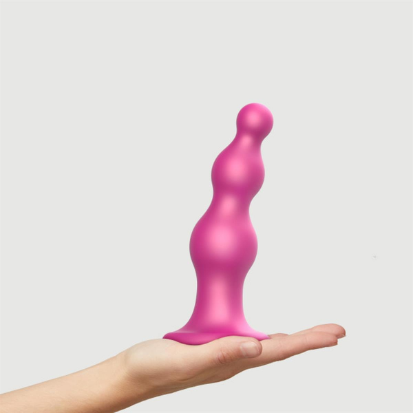 STRAP-ON ME Dildo / Korek - DILDO PLUG BEADS METALLIC RASPBERRY PINK - XL