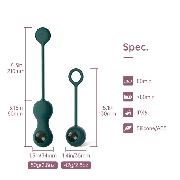 MAGIC MOTION Kulki na APP  - Crystal Duo Smart Kegel Vibrator with Weight Set