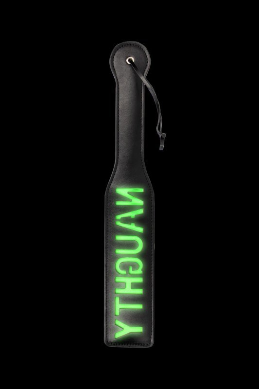 &#039;Naughty&#039;&#039; Paddle - Glow in the Dark - Black/Neon Green