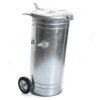 Mülltonne verzinkt Müllbehälter 110L mit Deckel Behälter Abfalltonne Stahl mit Rädern