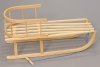 Holzschlitten mit Rückenlehne Winterfußsack 108cm Dunkelblau