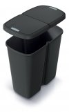 Duo Mülleimer Müllbehälter Abfalleimer Biomülleimer Papierkorb Doppeleimer 50L - Schwarz