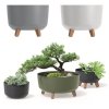 Blumentopf Blumenkübel Schüssel mit Füßen Rund Pflanztopf - 380 Anthrazit