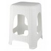 Hocker Sitz Sitzhocker Rattan Badhocker Stapelhocker Garten Stuhl Taburett - Weiß