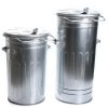 Mülltonne verzinkt Müllbehälter 110L mit Deckel Behälter Abfalltonne Stahl 