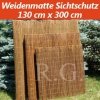 Weidenmatte Sichtschutz Rollzaun 130 cm x 300 cm