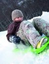 Kinderschlitten Bob Schlitten Rodel Schneegleiter Bremsen Zugseil Griff 79 cm - Blau