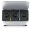 Mülleimer Abfalleimer Mülltrennsystem Müllsortierer - 3er Set - 3x 10L Grau