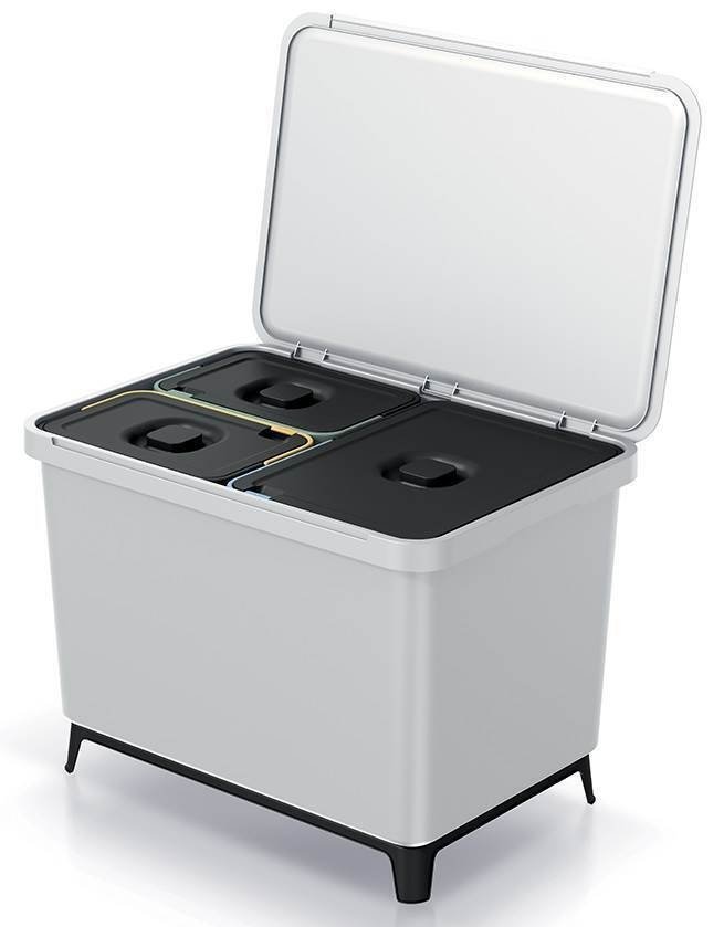 KADAX Mülltrennsystem, modularer Mülleimer aus Kunststoff, Recycling-Eimer  für die Küche und das Badezimmer, Sortibox, Biomülleimer, Müllsortierer (3