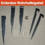 Erdanker Erdnagel Rohrhaltegabel für Tropfrohr Unkrautvlies Gartenfolie