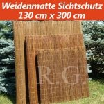 Weidenmatte Sichtschutz Rollzaun 130 cm x 300 cm