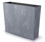 Blumenkasten Geländerkasten Blumentopf Beton Tower - 58cm mit Ablauf Grau