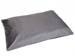 Hundematte Hundebett Tierbett Leinenoptik 116 x 76 cm Dunkelgrau