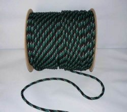 Polypropylen Seil PP schwimmfähig Polypropylenseil -  schwarz-grün-weiß,  8mm, 10m