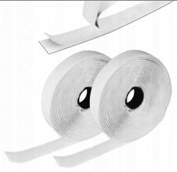 Klettverschluss Klettband Haken und Flauschband selbstklebend 20mm Weiß- 5m 