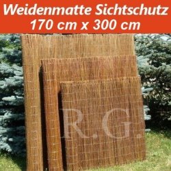 Weidenmatte Sichtschutz Rollzaun 170 cm x 300 cm