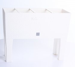 Blumentopf Blumenkasten mit Füßen Rattan 800 weiß