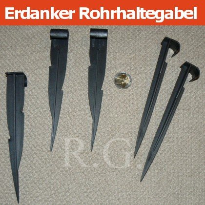 Erdanker Erdnagel Rohrhaltegabel für Tropfrohr Unkrautvlies Gartenfolie