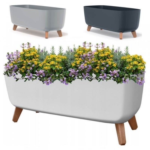 Blumentopf Blumenkübel mit Füßen Pflanzkübel Matt Gracia - 600 Anthrazit