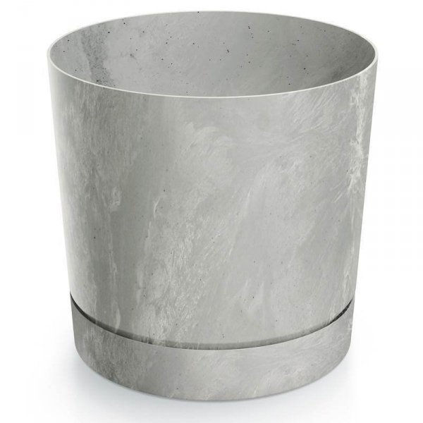 Blumentopf Blumenkübel Rund Beton Effect mit Untersetzer - 400 Beton
