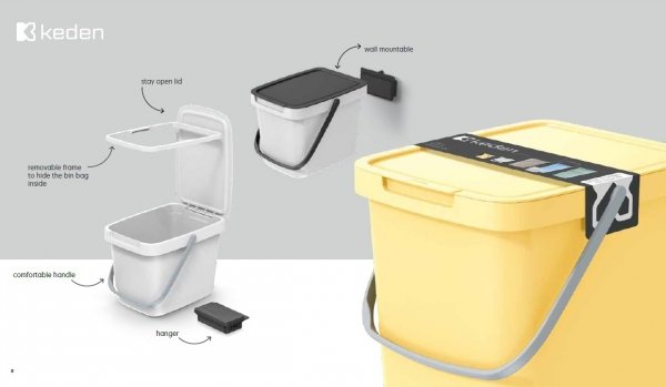 Mülleimer Müllbehälter Abfalleimer Biomülleimer Eimer Mülltonne Griff 3L - Grün