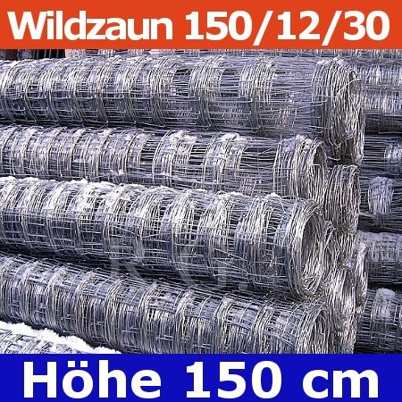Wildzaun Forstzaun Weidezaun 150/12/30 50 Meter