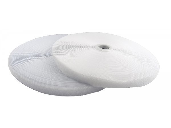 Klettverschluss Klettband Haken und Flauschband zum Aufnähen Nähen Weiß - 10m 50mm 