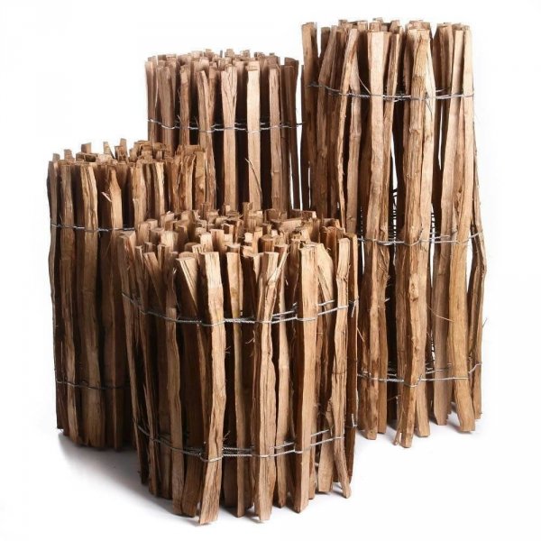 Staketenzaun Holzzaun Haselnussholz imprägniert - 0.7m x 5m, Lattenabstand 3-4cm