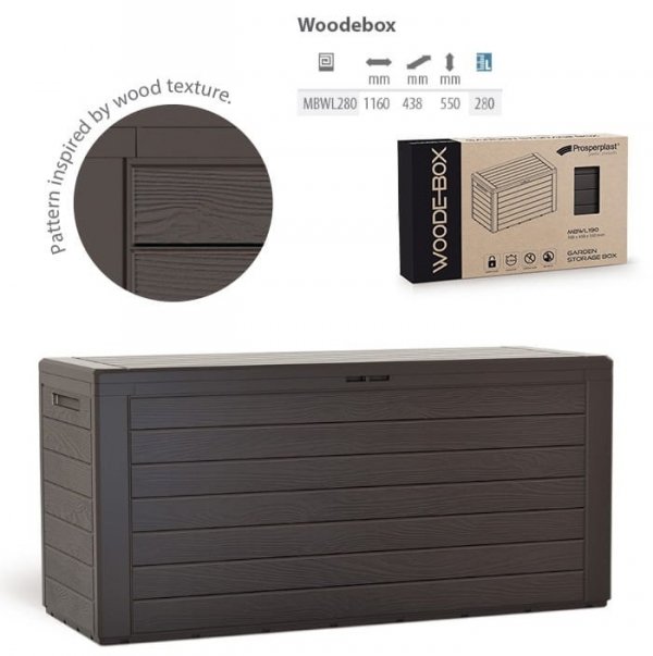 Gartenbox Auflagenbox Woodebox  280L Anthrazit