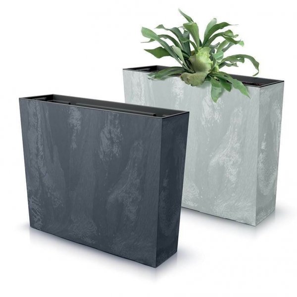 Blumenkasten Geländerkasten Blumentopf Beton Tower - 58cm mit Ablauf Terrakotta