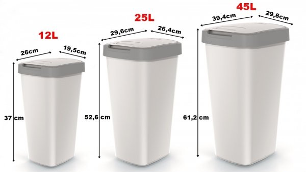 Mülleimer Müllbehälter Abfalleimer Biomülleimer 45L  Aschgrau Schwingeimer - Braun