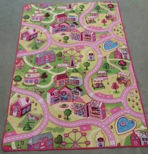 Kinderteppich Spielteppich Straßenteppich Stadt Mädchen Sweet City - 100x150cm