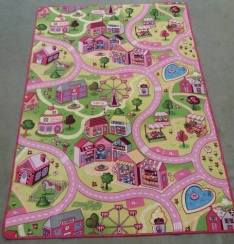 Kinderteppich Spielteppich Straßenteppich Stadt Mädchen Sweet City - 160x220cm