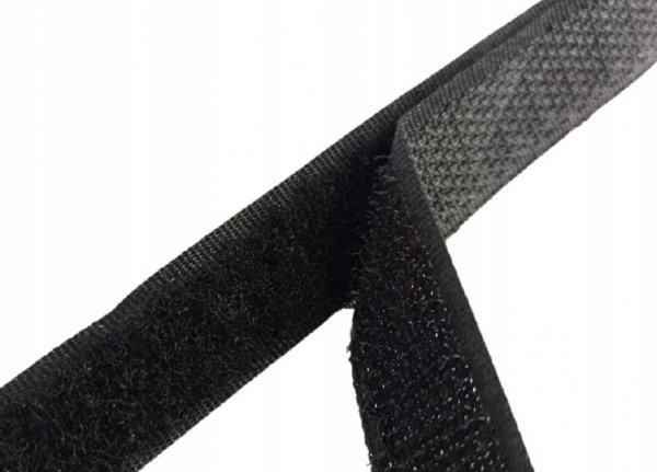 Klettverschluss Klettband Haken und Flauschband zum Aufnähen Nähen Schwarz - 2m 40mm